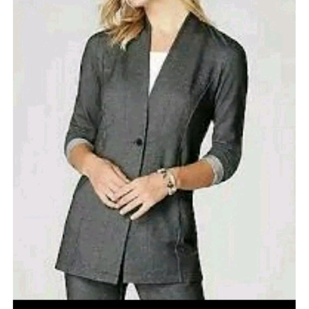 J Jill Wearever Collection Womens Gray Cardigan M Rayon Lycra Blend‎